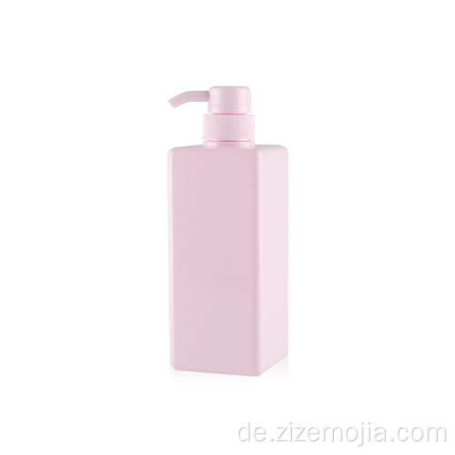 650ml leerer rosa PETG-Plastikquadrat-Shampoo-Flasche
